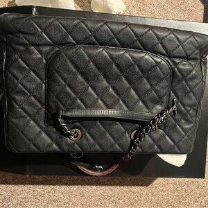 Black Quilted Chain Shoulder Bag